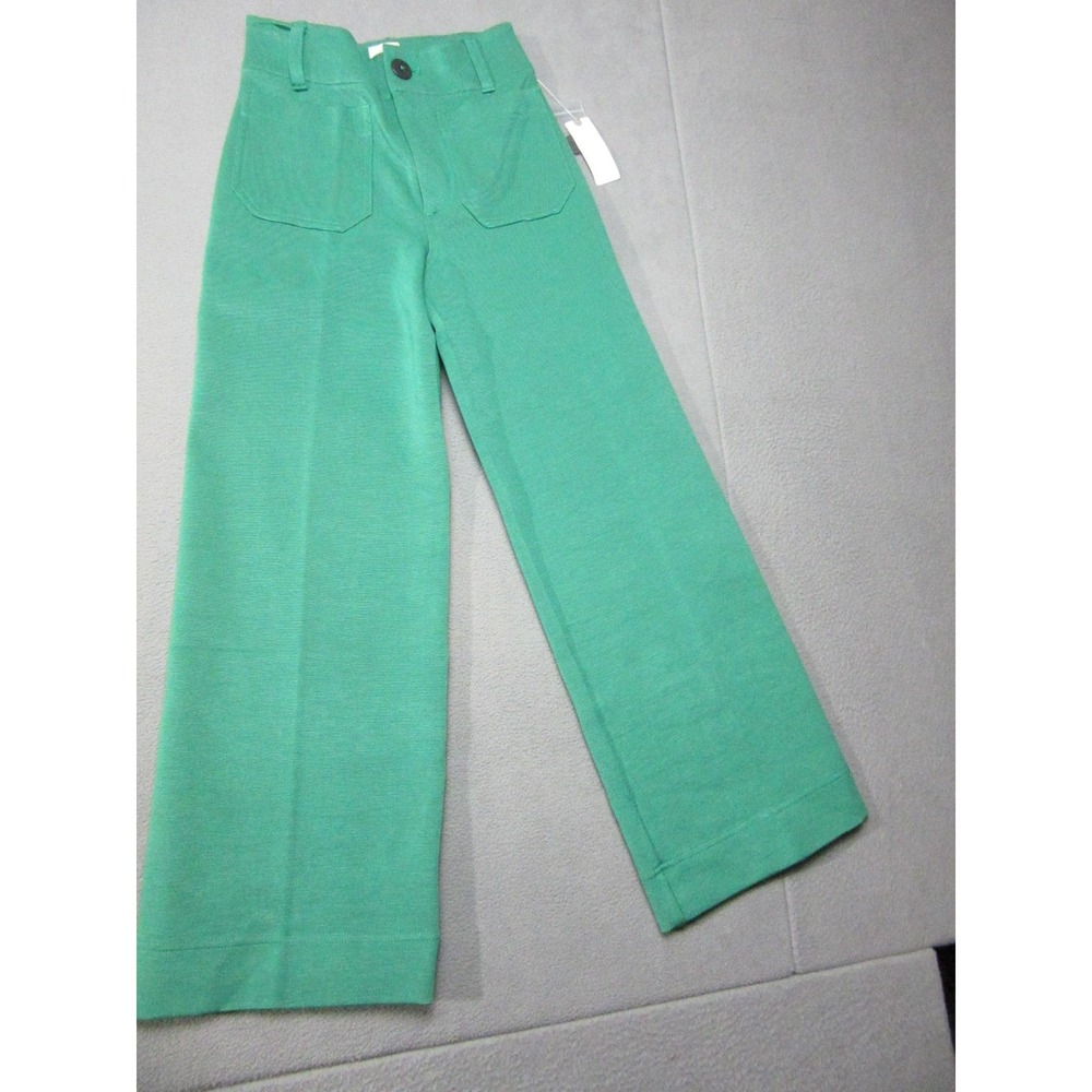 Maeve Pants Womens 23 Green The Colette Ponte Wide Leg Cropped Casual Stretch